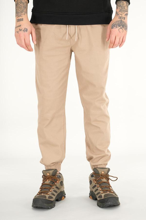 Erkek Jogger Pantolon Vizon Rahat Kesim Lastikli Paça - Image 1