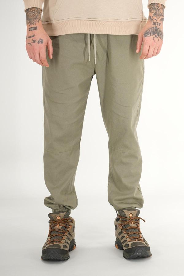 Erkek Jogger Pantolon Haki Rahat Kesim Lastikli Paça - Image 1