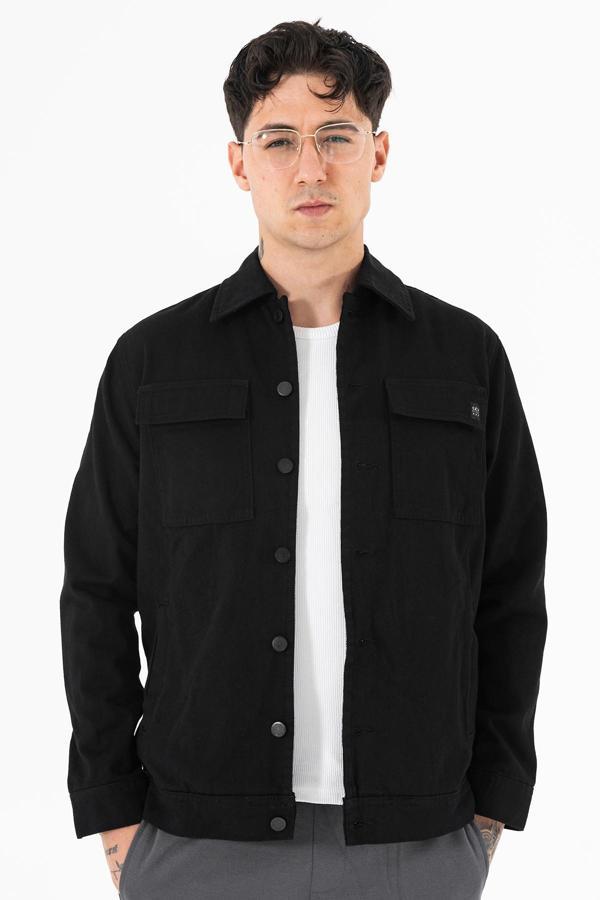 Erkek Kot Ceket Regular Fit Gömlek Yaka Siyah - Image 1