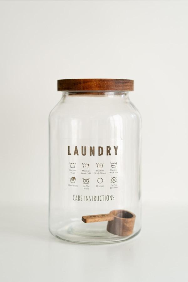 Dekorz Dükkan Akasya Kapaklı & Ölçek Kaşıklı Cam Saklama Kavanozu / Deterjanlık / Storage (4000 Ml) - Image 1