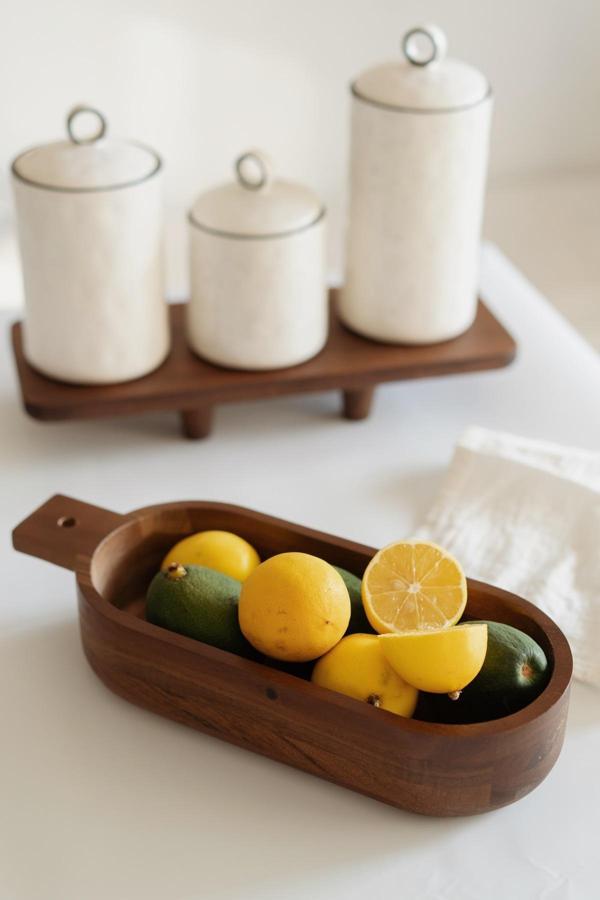 Dekorz Dükkan Akasya Oval Kulplu Derin Sunumluk Kase - Image 1