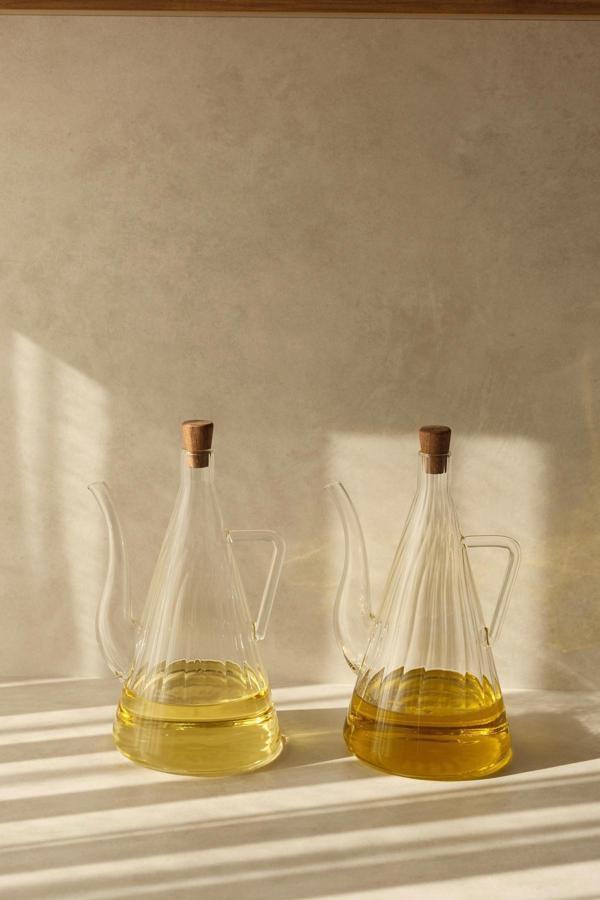 Dekorz Dükkan 2'Li Akasya Tıpalı Çizgili Model İbrik Yağdanlık (750Ml) - Image 1