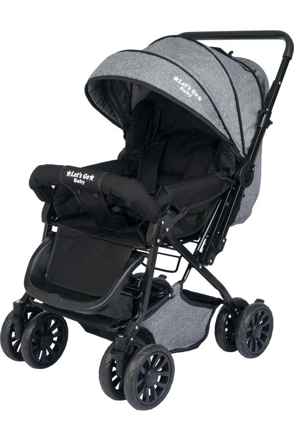 Let'S Go Baby Berre Çocuk Ergonomik Katlanabilir Dayanıklı Bebek Arabası Gri Bebek Puset - Image 1