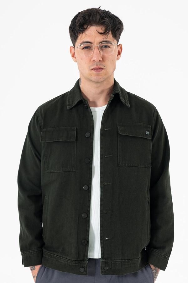 Erkek Kot Ceket Regular Fit Gömlek Yaka Haki - Image 1