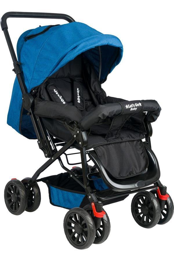 Let'S Go Baby Berre Çocuk Ergonomik Katlanabilir Dayanıklı Bebek Arabası Mavi Bebek Puset - Image 1