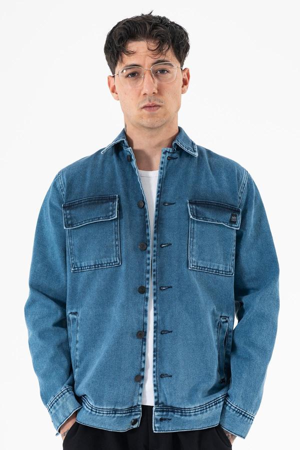 Erkek Kot Ceket Regular Fit Gömlek Yaka Lacivert - Image 1