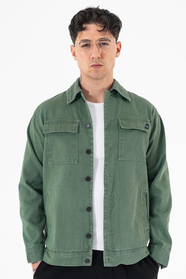 Erkek Kot Ceket Regular Fit Gömlek Yaka Yeşil - Image 1