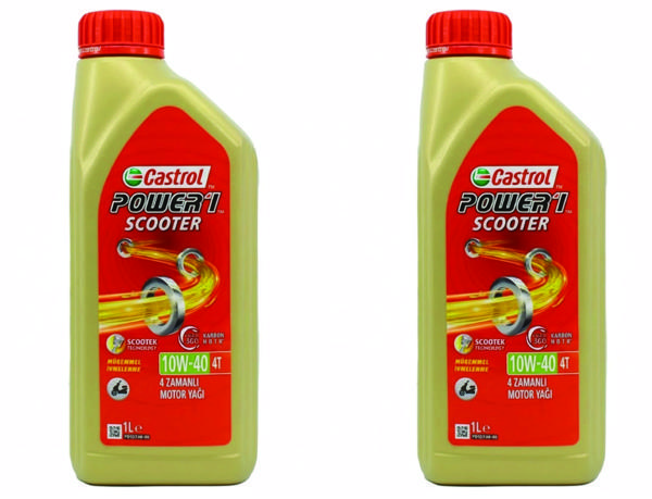 Castrol Power 1 Scooter 4t 10w40 1 Litre Motosiklet Motor Yağı (2 Adet) - Image 1
