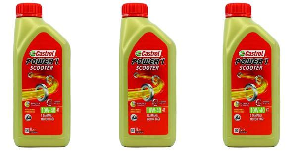 Castrol Power 1 Scooter 4t 10W40 1 Litre Motosiklet Motor Yağı (3 Adet) - Image 1