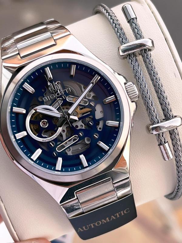 Bigotti Otomatik Ve Kurmalı Çelik Karatma Ve Renk Atma Yapmaz 5 Atm Erkek Kol Saati EBG.10692.3 - Image 1