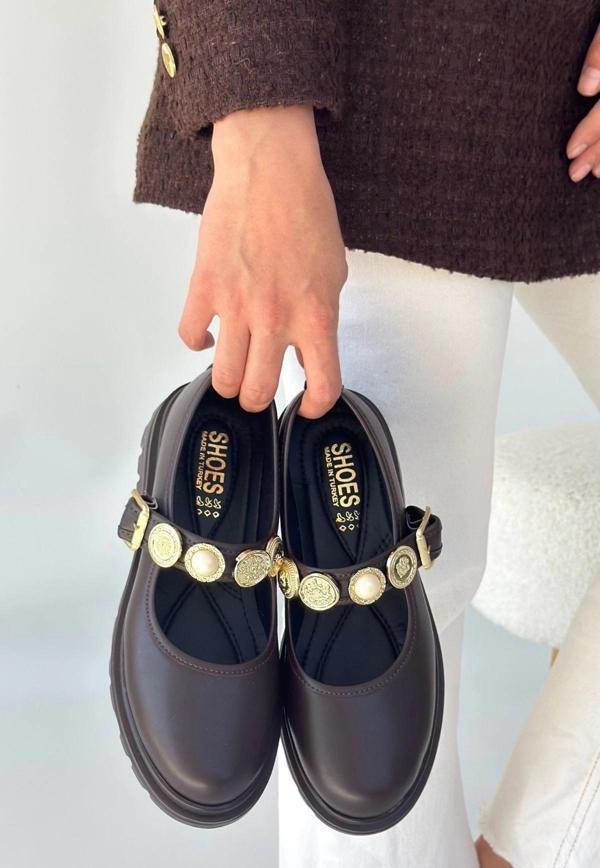 BİÇOMİ Okira Kahverengi Cilt Oxford Ayakkabı - Image 1