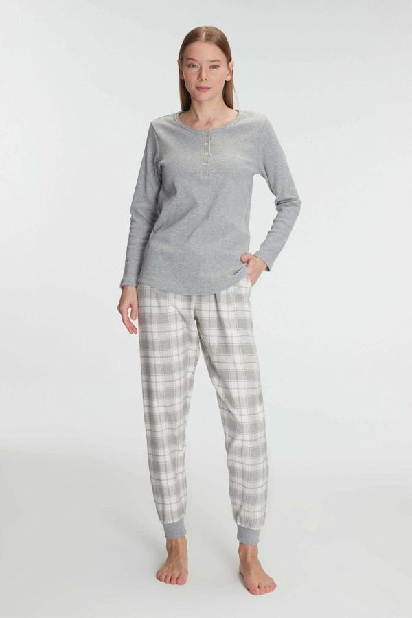 Anıl Pamuklu Uzun Kol Pijama Takımı - Image 1