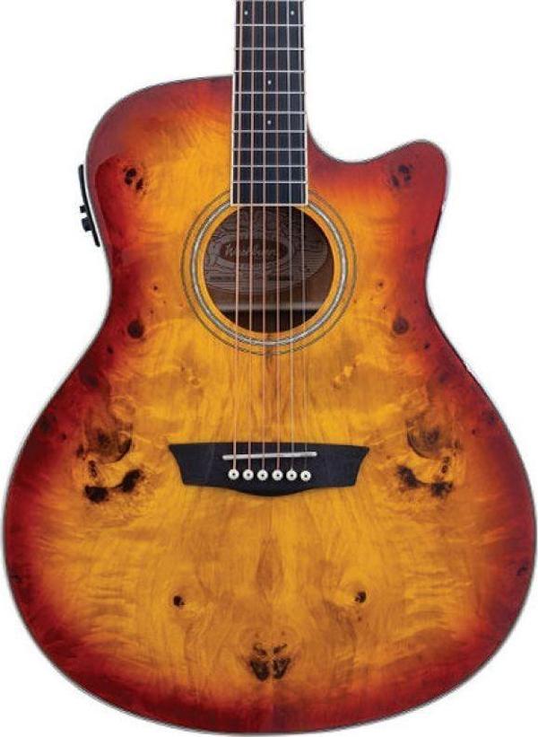 Washburn Deep Forest Burl Ace Amber Fade Elektro Akustik Gitar - Image 1