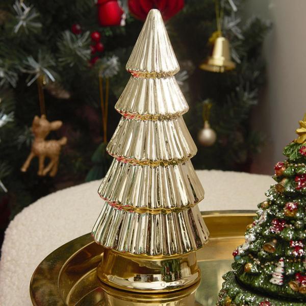 Karaca Home New Year Yılbaşı Christmas Tree Dekoratif Obje Gold 9,8 x 9,8 x 22 cm - Image 1