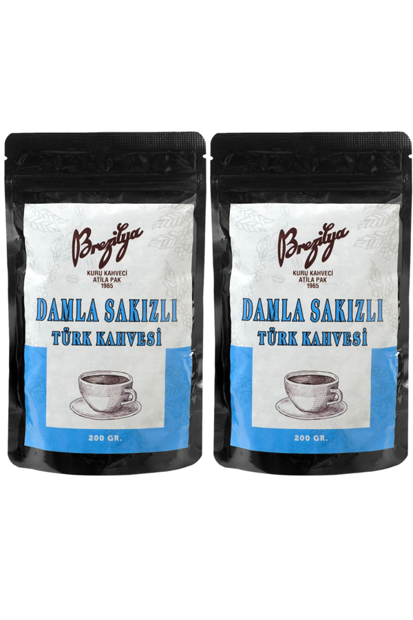 Brezilya Kuru Kahveci Atilla Pak Damla Sakızlı Türk Kahvesi 200 gr x 2 Adet - Image 1