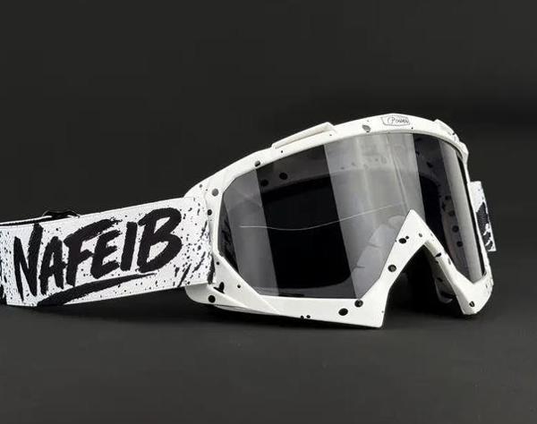 Nafeıb Kross Bisiklet Motosiklet Kask Gözlüğü Kayak Paten Gözlüğü Beyaz Renkli Gözlük  - Image 1
