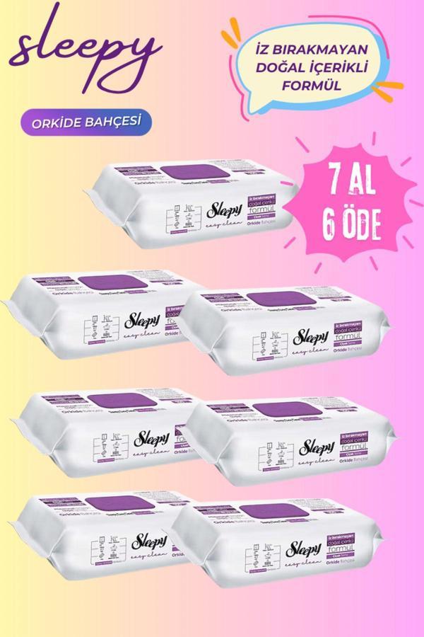 Sleepy Easy Clean Orkide Bahçesi Yüzey Temizlik Havlusu 100 Yaprak 7 Al 6 Öde - Image 1
