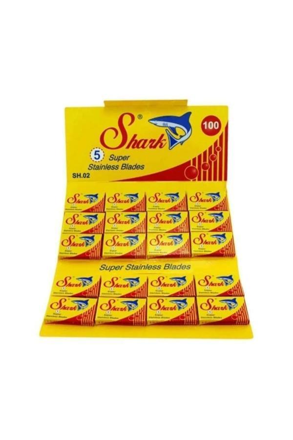 Shark Bütün Berber Jileti Kartela 20x5 = 100'lü Paket - Image 1