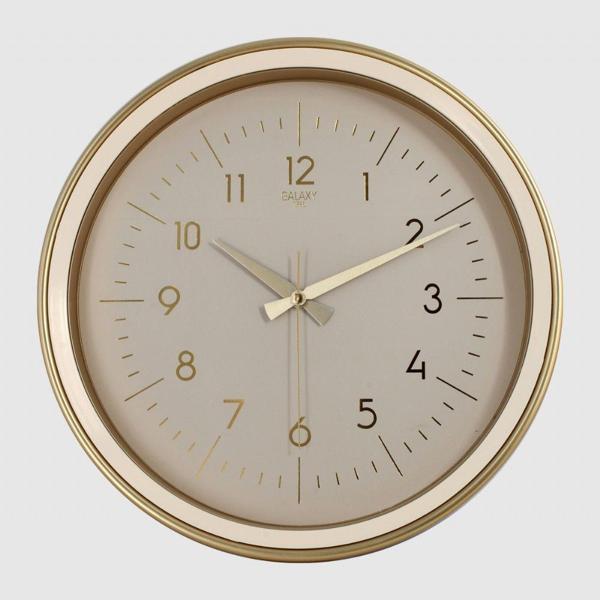 Dekoratif Duvar Saati Krem/Gold Renk Çerçeve 36 CM - Image 1