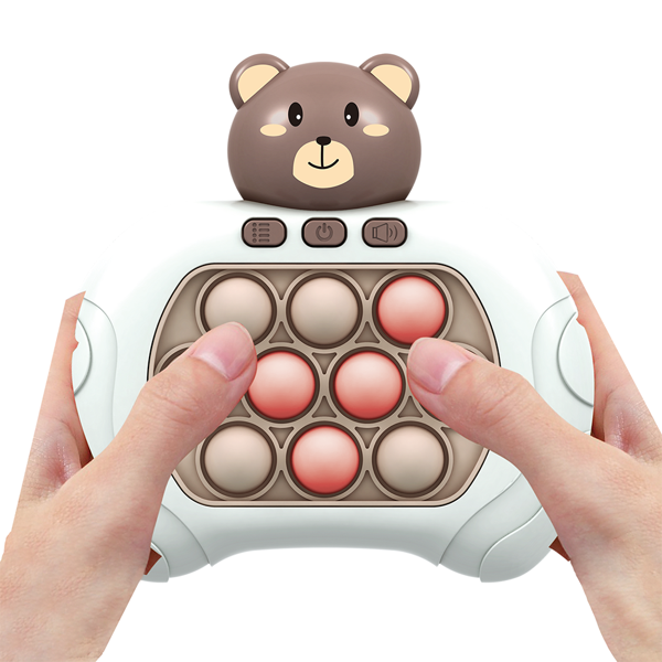 Sevimli Ayıcık Işıklı Ve Sesli Pilli Popit eğitici Oyuncak Push Pop Konsol 4 Farklı Oyun Modlu - Image 1