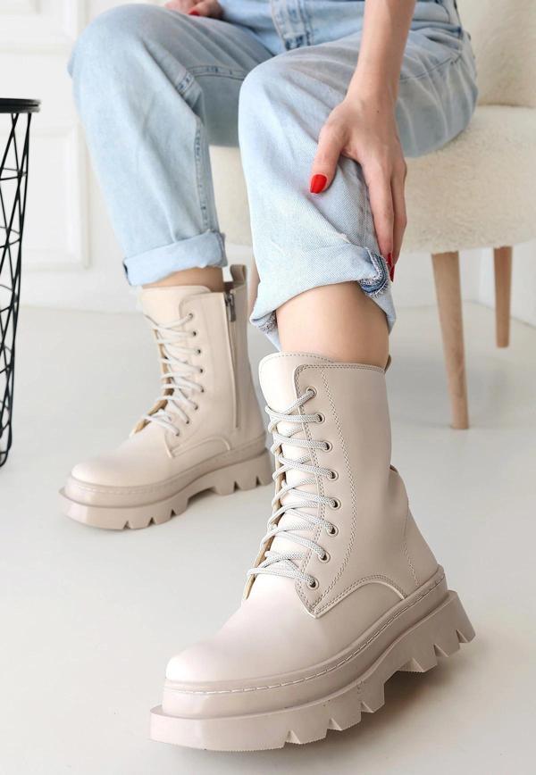 Orge Bej Cilt Bağcıklı Bot - Image 1