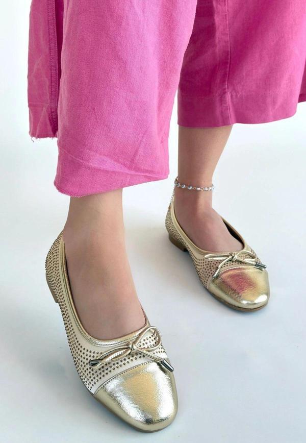 Etya Gold Cilt Babet Ayakkabı - Image 1