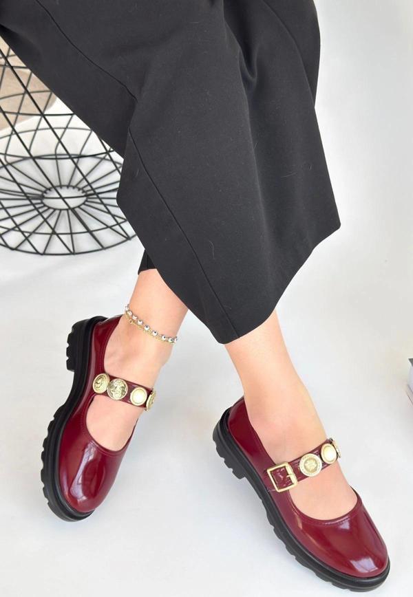 Okira Bordo Rugan Oxford Ayakkabı - Image 1