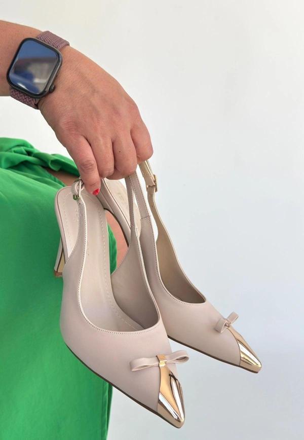 Joye Bej Cilt Topuklu Ayakkabı - Image 1
