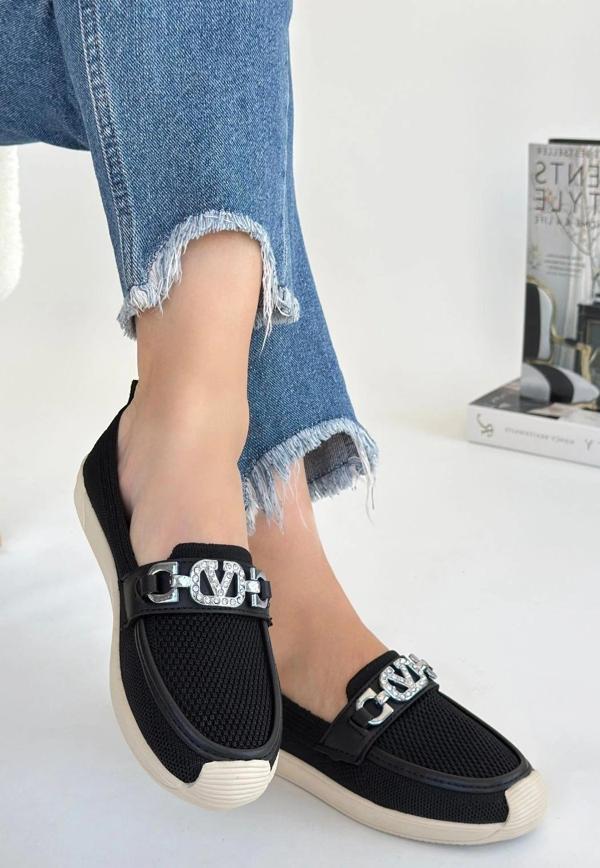 Wata Siyah Triko Babet Ayakkabı - Image 1