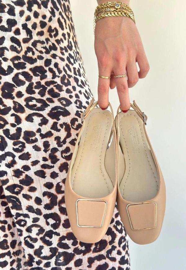 Canka Nude Cilt Babet Ayakkabı - Image 1