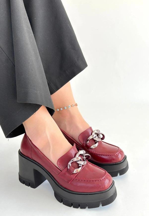 Winar Bordo Rugan Doldu Topuk Ayakkabı - Image 1