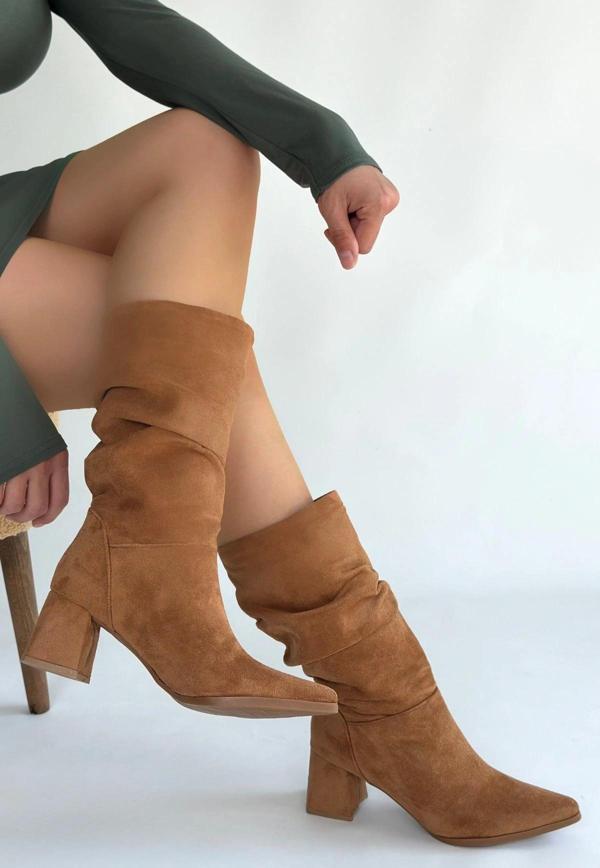 Titen Taba Süet Körüklü Çizme - Image 1