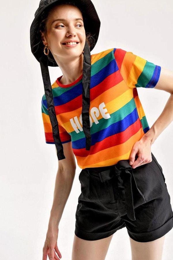 Gabria Baskılı Renkli  T-shirt - Image 1