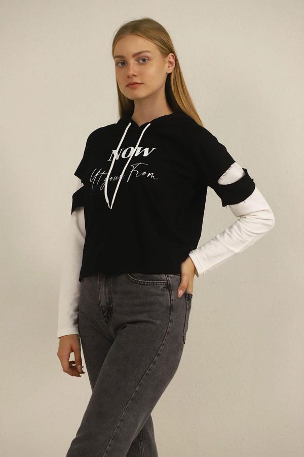 Gabria Kapşonlu Desenli Sweat - Image 1