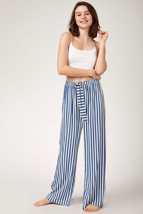 Gabria Çizgili Bol Paça Pantolon - Image 1