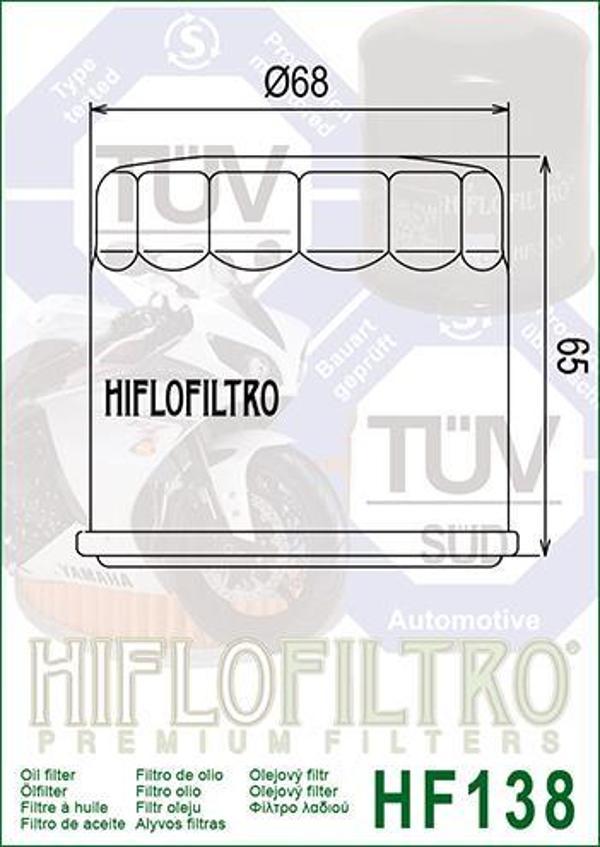 Hiflo Hf138 1992-2009 Suzuki VS 800 Intruder Uyumlu Yağ Filtresi - Image 1