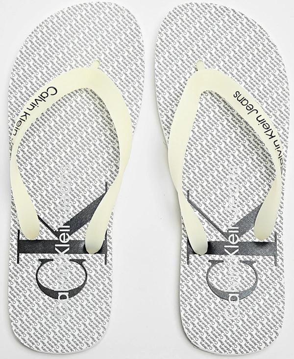 Calvin Klein Beach Glossy Erkek Parmak Arası Terlik Beyaz - Image 1