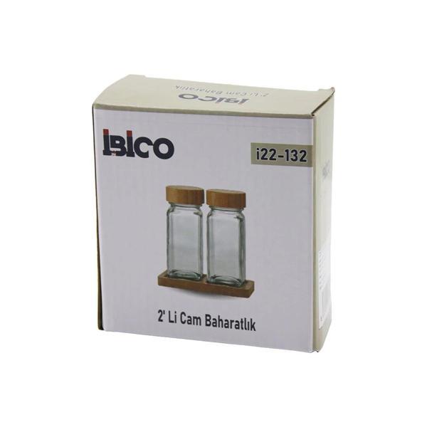 2PCS BAMBU KAPAKLI CAM TUZLUK - BİBERLİK - BAHARATLIK 120ML (5365) - Image 1