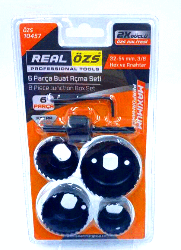 6 PARÇA  BUAT AÇMA PANÇ SETİ 38-54MM- 3/8 HEX - ANAHTAR (5365) - Image 1