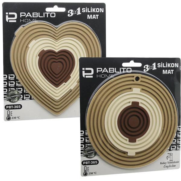 3İN1 BÜTÜN - AYRI KULLAN SİLİKON MAT- NİHALE KALPLİ=7.5-13-19CMYUVARLAK=7-12.5-20CM (5365) - Image 1