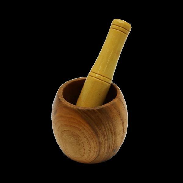 AHŞAP BAMBU HAVAN SARIMSAK DÖVECEK ÇAP: 8CM--DERİNLİK:5.5CM--YÜKSEKLİK:9.5CM (5365) - Image 1