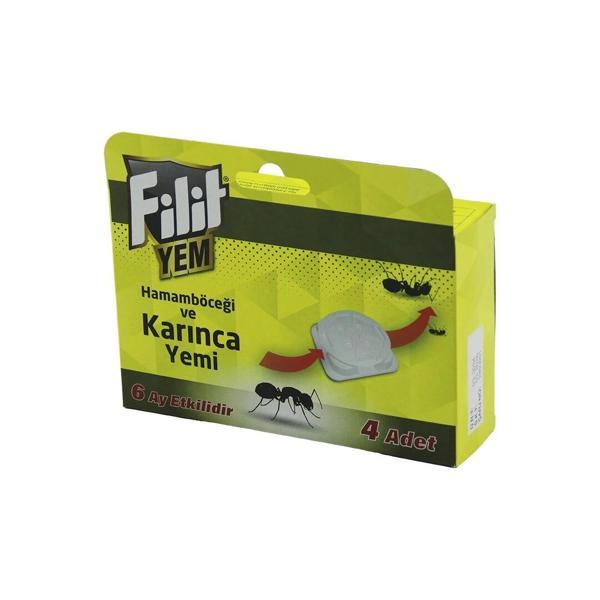 FİLİT  4PCS  KARINCA - HAMAM BÖCEK  YEMİ   6AY ETKİLİ - İSTASYON   YEM: 1.5GR X 4AD.=6GR (5365) - Image 1