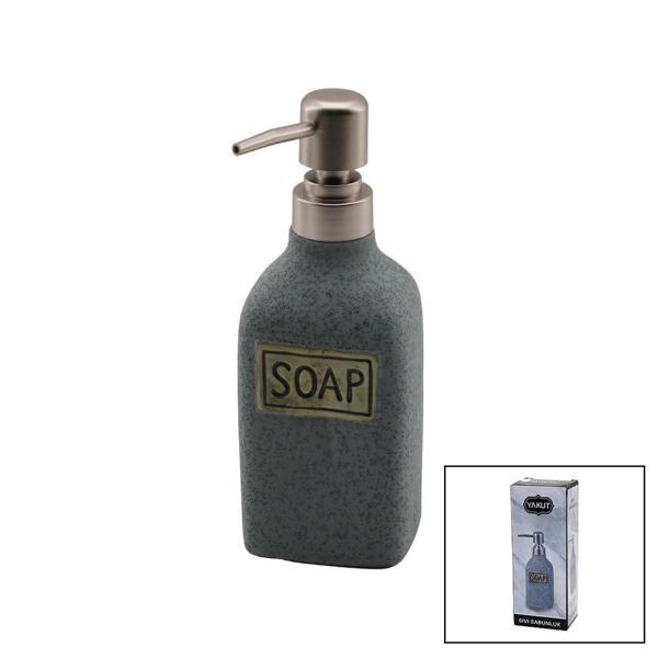 DİKDÖRTGEN GRİ - MAT DESEN SERAMİK SIVI SABUNLUK (5365) - Image 1