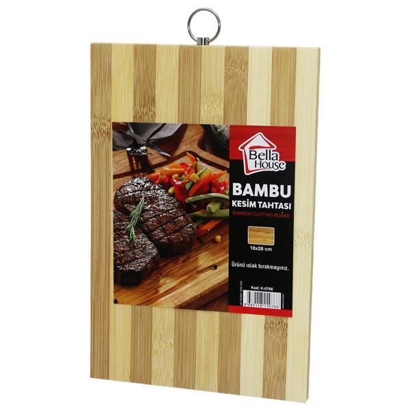 BEYAZ ÇİZGİLİ BAMBU KESİM PANO METAL KULPLU 18X28CM (5365) - Image 1