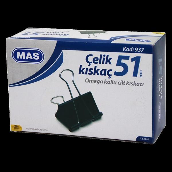 ÇELİK KISKAÇ 51MM 12 PARÇA  OMEGA KOLLU CİLT KISKAÇI (5365) - Image 1