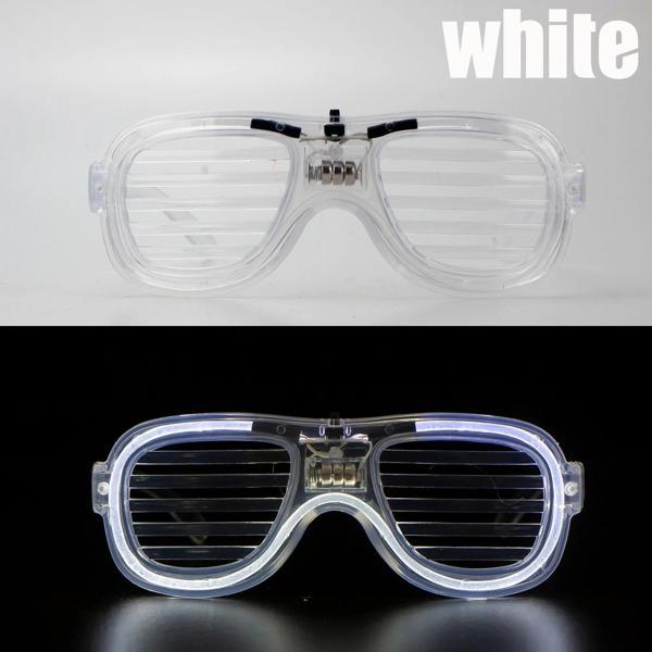 Beyaz Led Işıklı Parti Gözlüğü - Neon Glow Şerit Gözlük 3 Modlu (5365) - Image 1