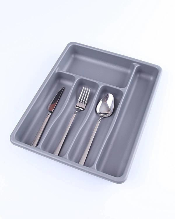GRİ - 5 BÖLMELİ ÇEKMECE İÇİ KAŞIKLIK 36x29x5cm (5365) - Image 1