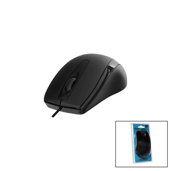 EVEREST SM-207B  KABLOLU USB  SİYAH OPTİK MOUSE  1200DPI   VAKUMLU AMBALAJ (5365) - Image 1