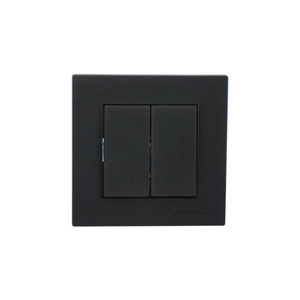 MUTLUSAN RİTA-2220 402 0284 POŞETLİ SİYAH - KOMÜTATÖR - 2Lİ ANAHTAR PRİZ VİDALI - ÇERÇEVELİ (5365) - Image 1