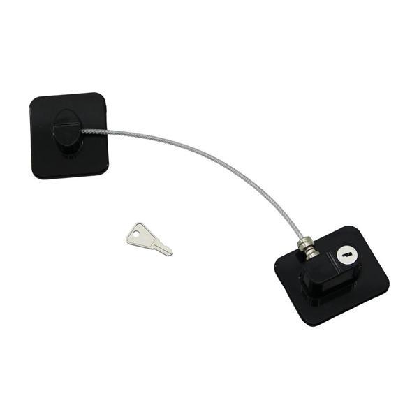 SİYAH PLAKA   HALATLI  EMNİYET KİLİT  5X6CM YAPIŞKANLI MONTAJ=2PCS PLAKA   HALAT=18.8CM (5365) - Image 1